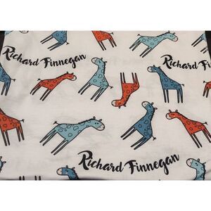 Audrey and the Bear SWADDLE Blanket GIRAFFE Design Richard Finnegan USA Made 36"